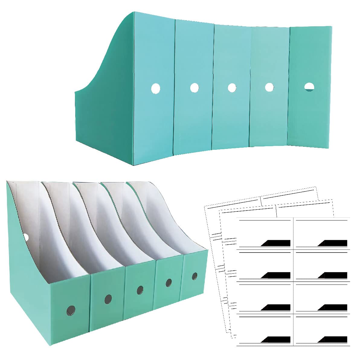 12 Pack Cardboard Magazine Holder Premium Magazine File Holder Blue
