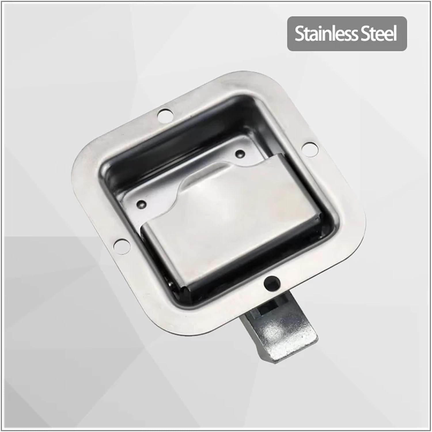 Stainless Steel Box Type Door Lock Electric Cabinet Square LockTrailer Panel 1Pcs(Unlocked)
