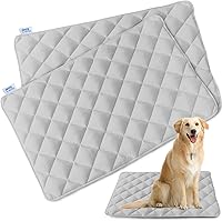 Magik & Kover Dog Crate Pad 2 Pack for 24 Inch Crates - Soft Anti-Slip Kennel Mats, Machine Washable, Grey for Small Dogs