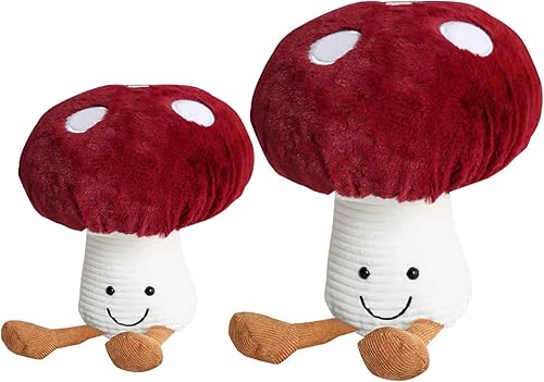 2 almohadas de hongos para camas y sofás lindos juguetes de peluche de hongos y decoración del hogar 78 pulgadas y 102 pulgadas