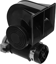 12V Loud Electric Train Horn with Harness for Cars, Motorcycles, and Trucks – Black Spiral Air Horn for Automotive Exterior Accessories