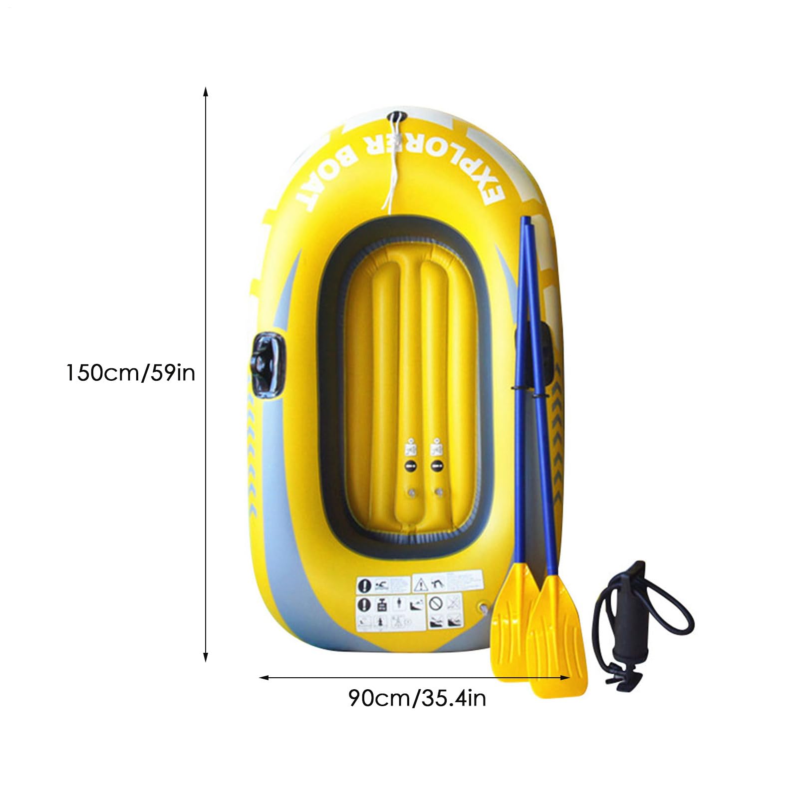Inflable para Adultos: Kayak de Doble PVC, balsa Plegable portátil | Buque pesquero engrosado, 1 2 personas en bote inflable para el agua a la deriva al aire libre deportes de verano de verano r