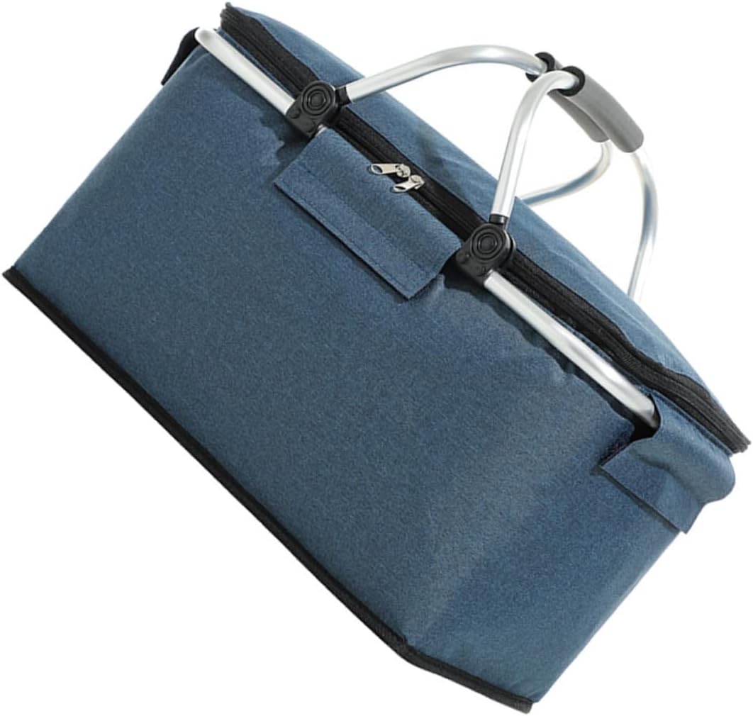 1pc Outdoor Picnic Basket Cooler Capacity Insulated Barbecue Bag for Camping Travel Picnics Heat Preservation Design Space-Saving Storage Versatile Use