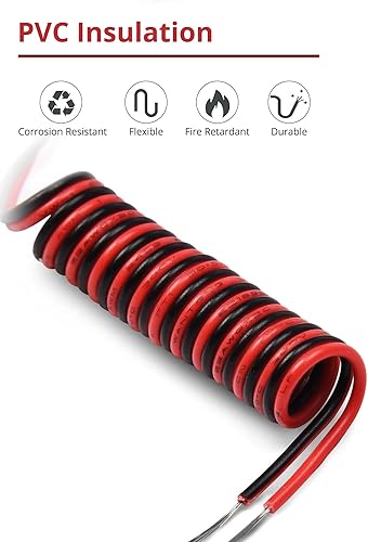 Miniatura 4 de Cable de extensión de 65.6 pies JACKYLED 20M 22AWG Cable de alambre LED para tiras LED de un solo color 222 de bajo voltaje, negro y rojo, luz LED,
