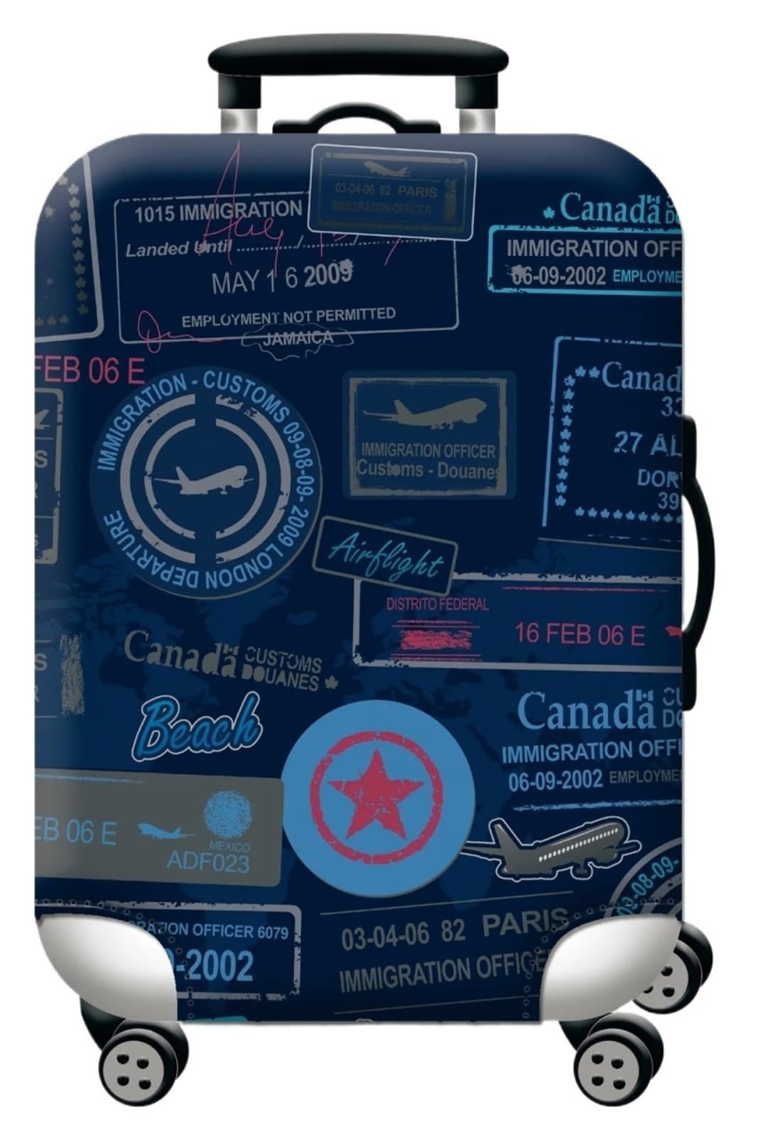 2 pezzi di copertura protettiva elastica spessa for bagagli con cerniera for borsa, for valigia, for trolley, accessori da viaggio Per Viaggi(Deep Blue,S)