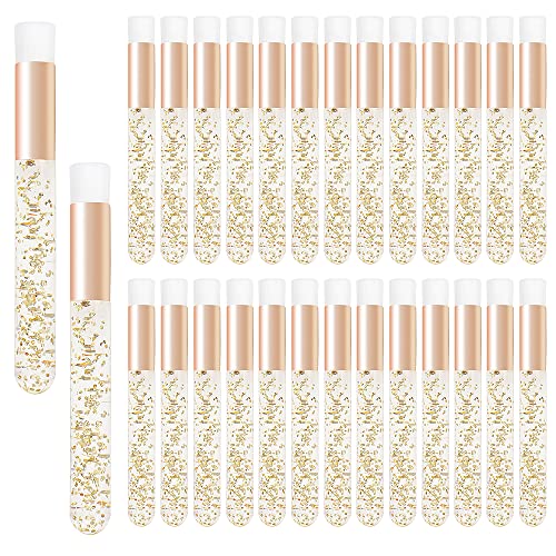 30PCS Crystal Lash Extension Cleanser Shampoo Brushes Peel Off Blackhead Brush Remover Tool,Nose Pore Deep Cleaning Brush For Eyelash Extensions (glittler gold)