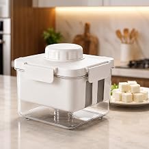 MACHAK Paneer Maker, Tofu & Cheese Maker for Kitchen with Steel Spring, Ideal for Making Homemade Paneer, Tofu, Greek Yogurt, Yogurt Cheese, Hung Curd & High-Protein Diets.(1200ml)