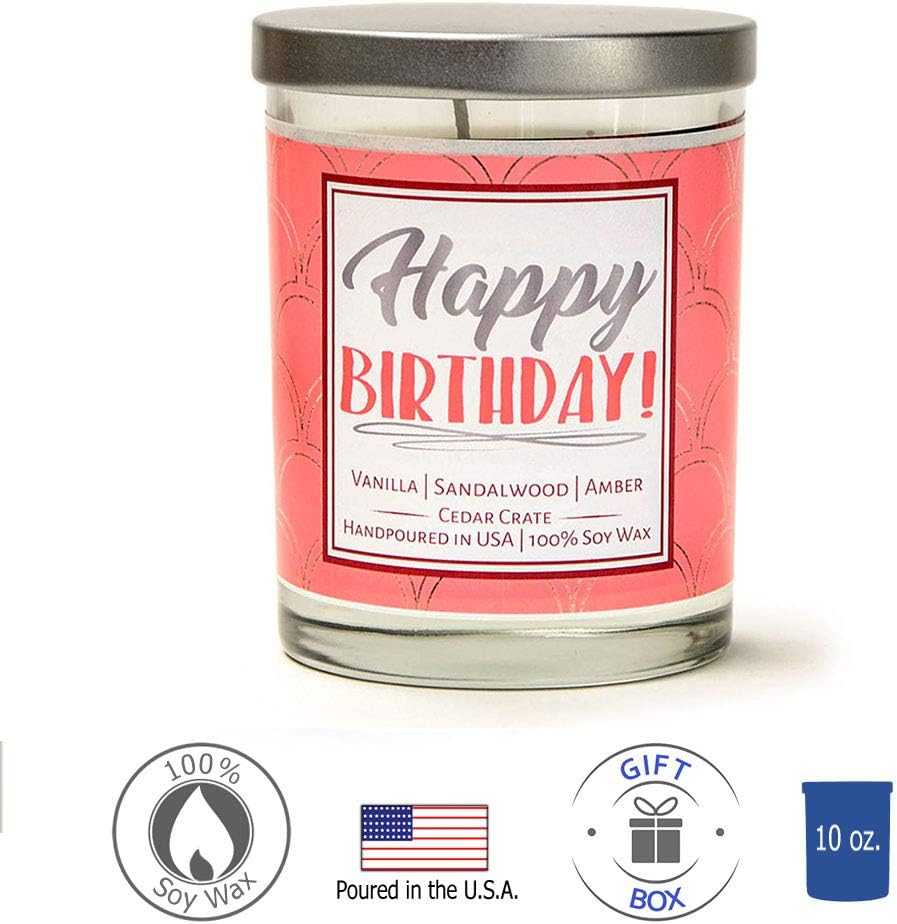 🔥 Flash Sale 40 & Fabulous Birthday Candle Gift Set | Cute Stemless 15 oz. Wine Glass |Happy Birthday Soy Candle | Vanilla, Sandalwood, Amber | Happy 40th Birthday Gifts for Women | Birthday Gift Boxes