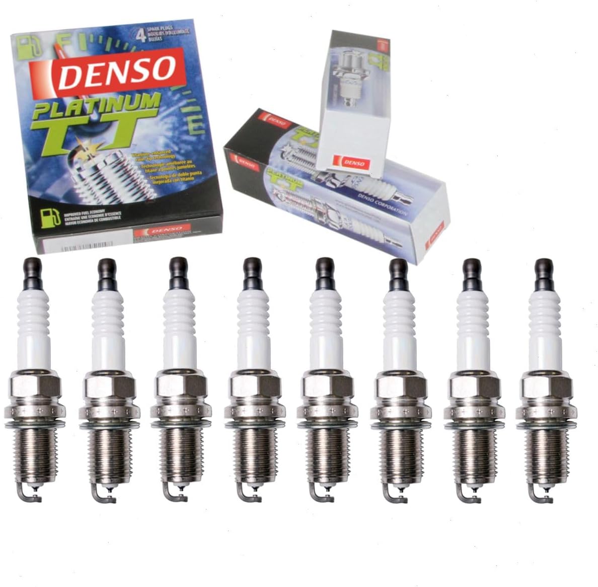 8 pc DENSO Platinum TT Spark Plugs compatible with Jeep Grand Cherokee 4.7L 5.2L 5.9L V8 1993-2007