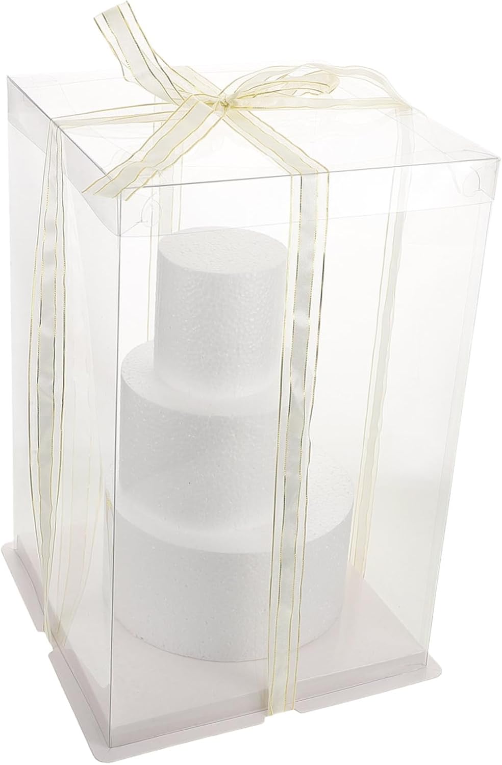 1set Round Foam Cake Dummies for Fondant Practice and Decoration for Wedding Birthday and Craft Projects Includes Cake Models Foam Ribbon