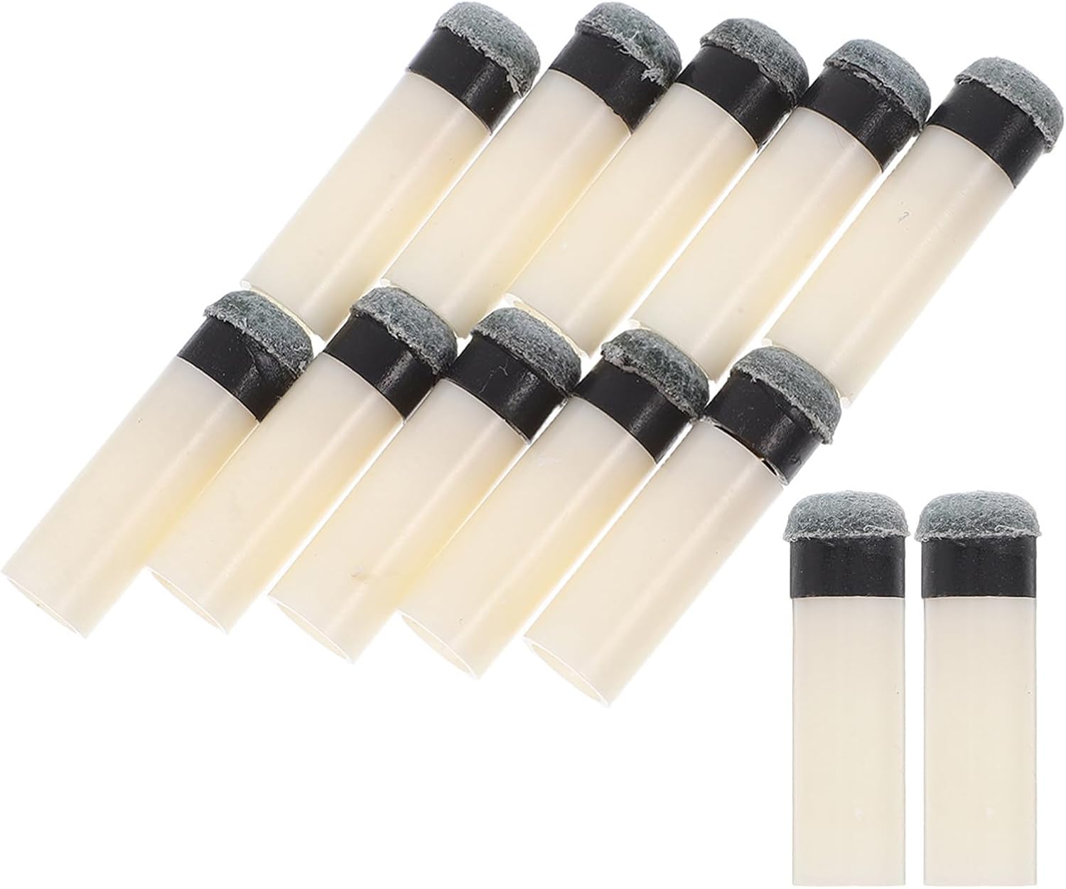 GLEAVI 12pcs Pool Cue Stick Tips Replacement 12mm Screw on Ferrule Structure for Billiard and Snooker Cues with Pu Plastic Material for Secure Fit Performance and Optimal Control