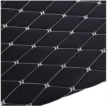 Faux Leather Fabric Quilted Diamond Stitch Padded Cushion Linen Wadding Interior Vehicle UpholsteryBlack,1.6X1m