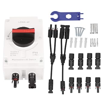 Acogedor 1200V 32A Photovoltaic DC Isolator Solar Switch, IP66 Waterproof Isolation PV Disconnect, for Off Grid On Grid Solar Systems, Solar Power System RV, Boat 2 in 1