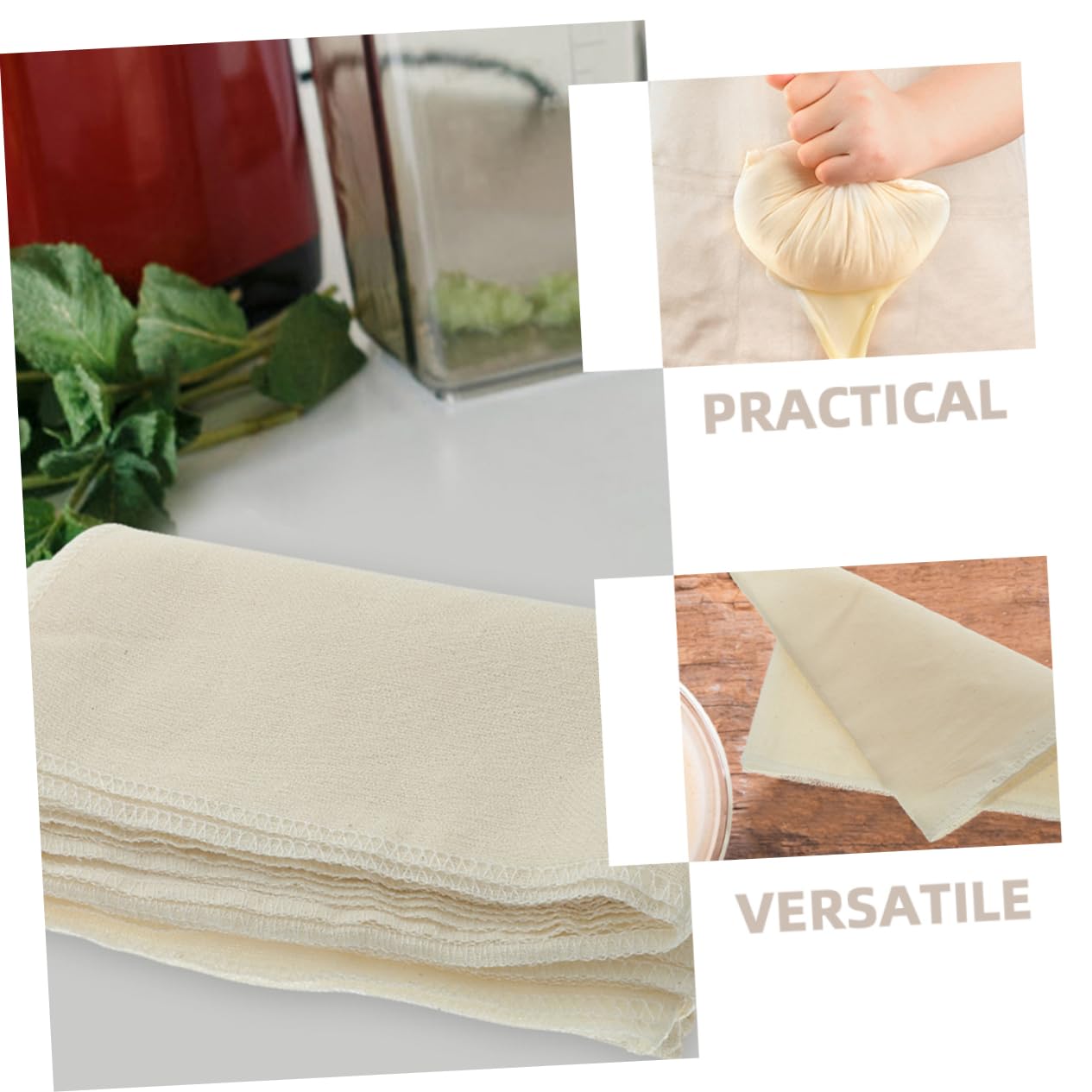 Amosfun 48 Pièces Tissu filtrant pour le lait de soja matériau de l'abat-jour styrène réutilisable faisselles pour fromage filtre jus de fruit abats-jour étamine pour égoutter étamine fine