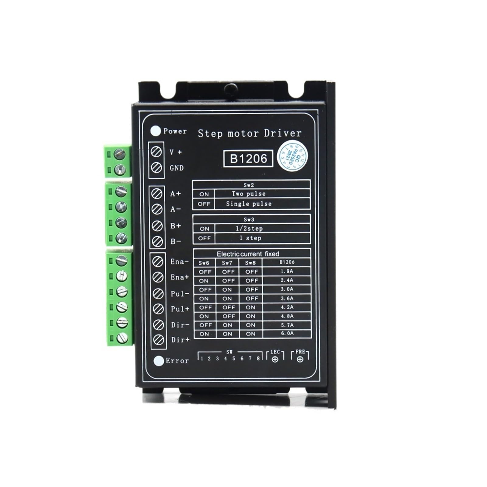 Pilote pas à pas B1206 - Alimentation 120V - Courant 6A - Moteurs 2 phases