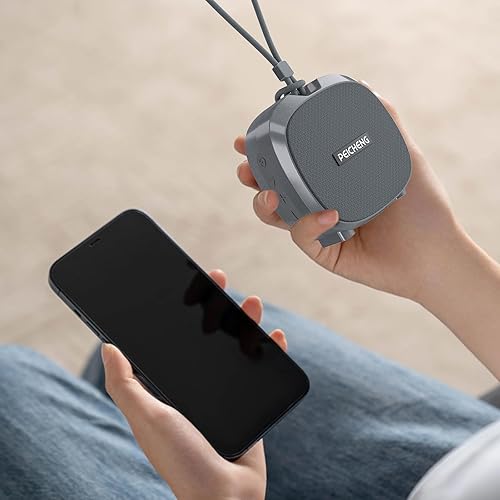 Miniatura 6 de Altavoz, pequeño altavoz portátil Bluetooth inalámbrico IPX5 impermeable para ducha, sonido estéreo fuerte, graves profundos, par TWS, luces RGB,