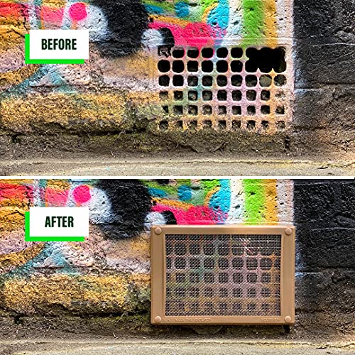 MOUSEMESH TERmou3a Schädlingsschutzgitter für Luftziegel, 2 mm, Edelstahl, gewebtes Netz, stoppt Mäuse, Wespen, Bienen, Schnecken, Kakerlaken Humane Schädlingsbekämpfung, Ziegelrot, 245 mm x 245 mm