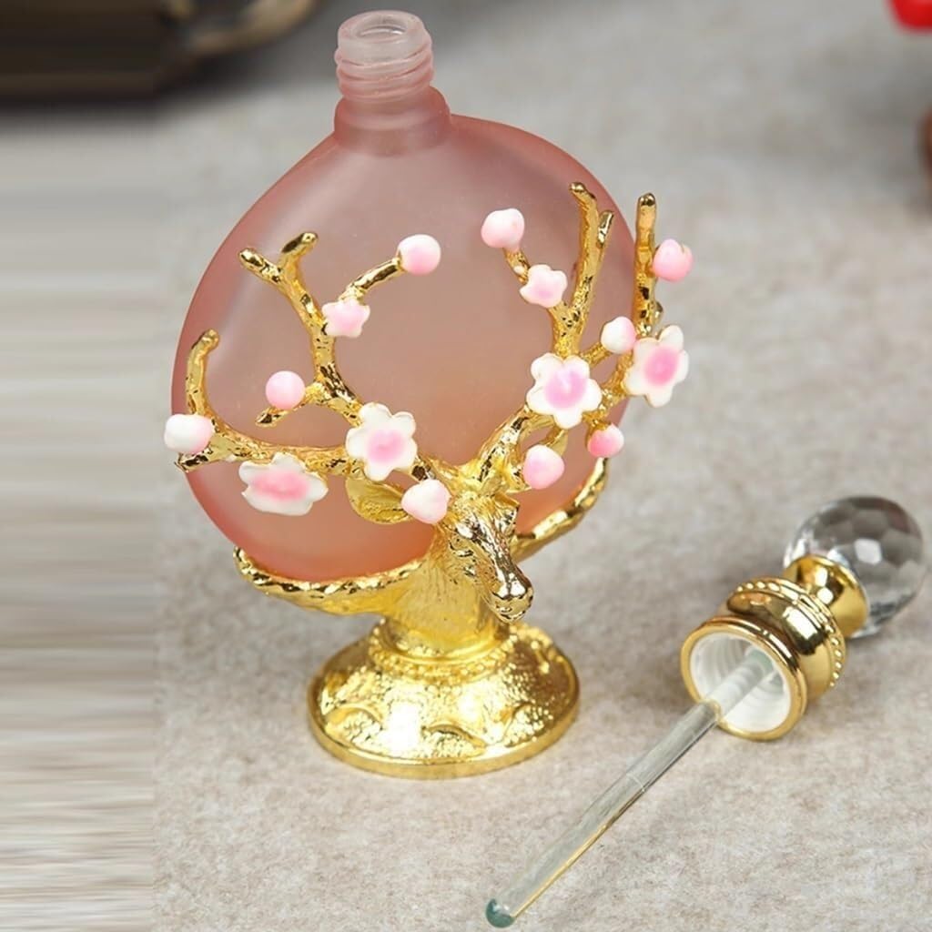 Butelka na perfumy, antyczne butelki, przenośna pusta butelka wielokrotnego napełniania, vintage różowy 30 ml mini olejek eteryczny dekoracyjny szklany prezent