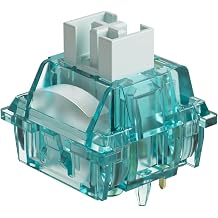 Authorized Domestic ProductAkko Creamy Cyan Switches, 50gf Actuation Force, Clicky, 5 Pin, 45pcs