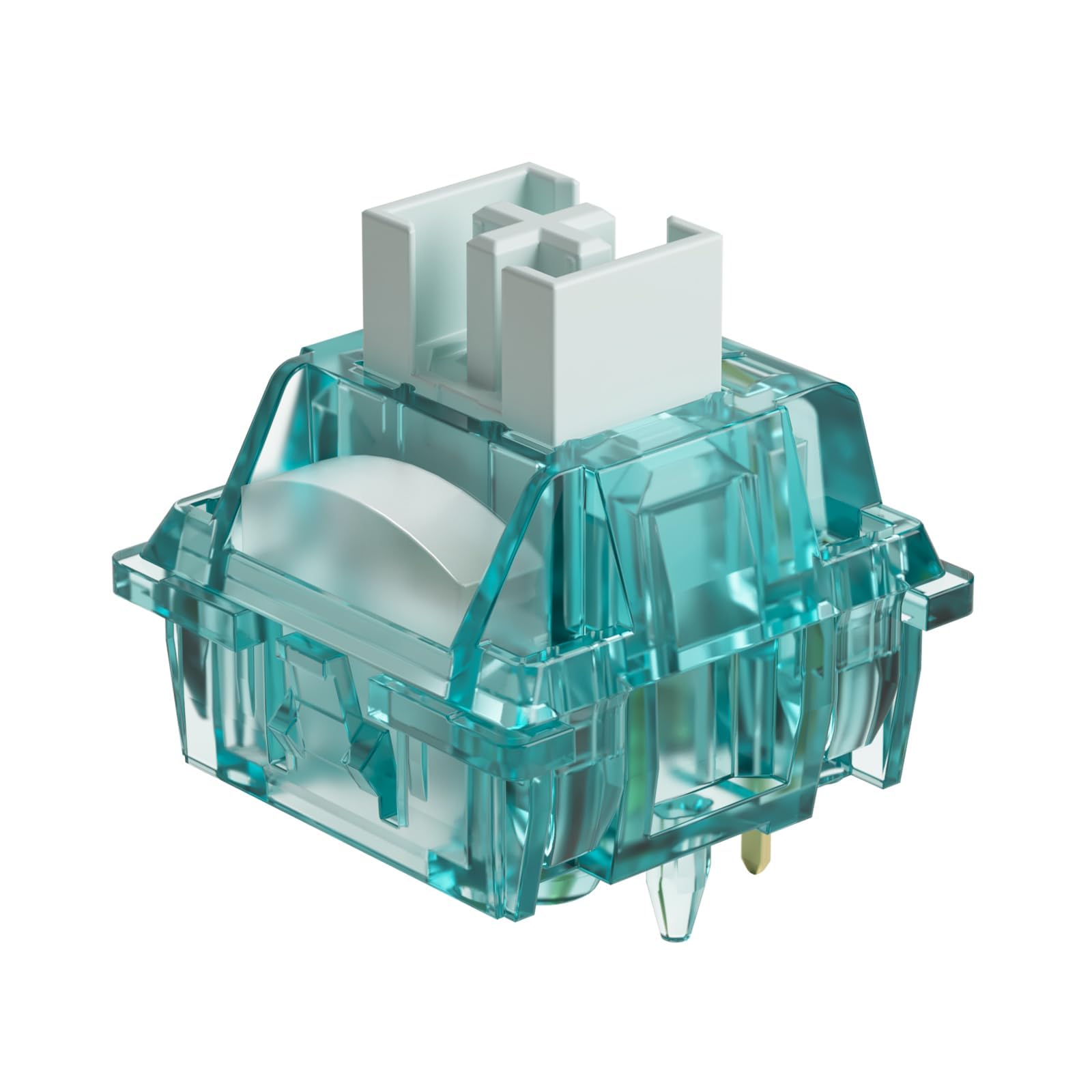 Akko Creamy Cyan Clicky Keyboard Switch with LED Diffuser, 5-Pin, 50gf, MX Style, 45pcs