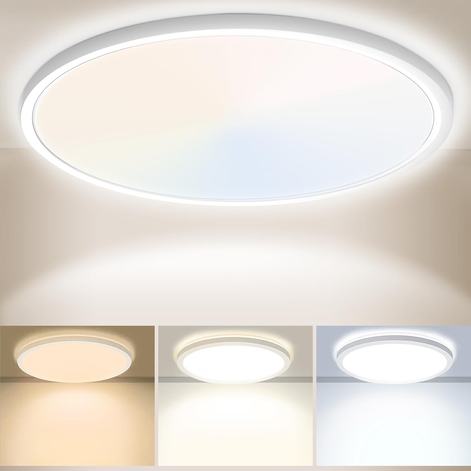 Yexati 30CM Bathroom Light 24W 3200LM 6000K/4000K/3000K IP54 Waterproof ...