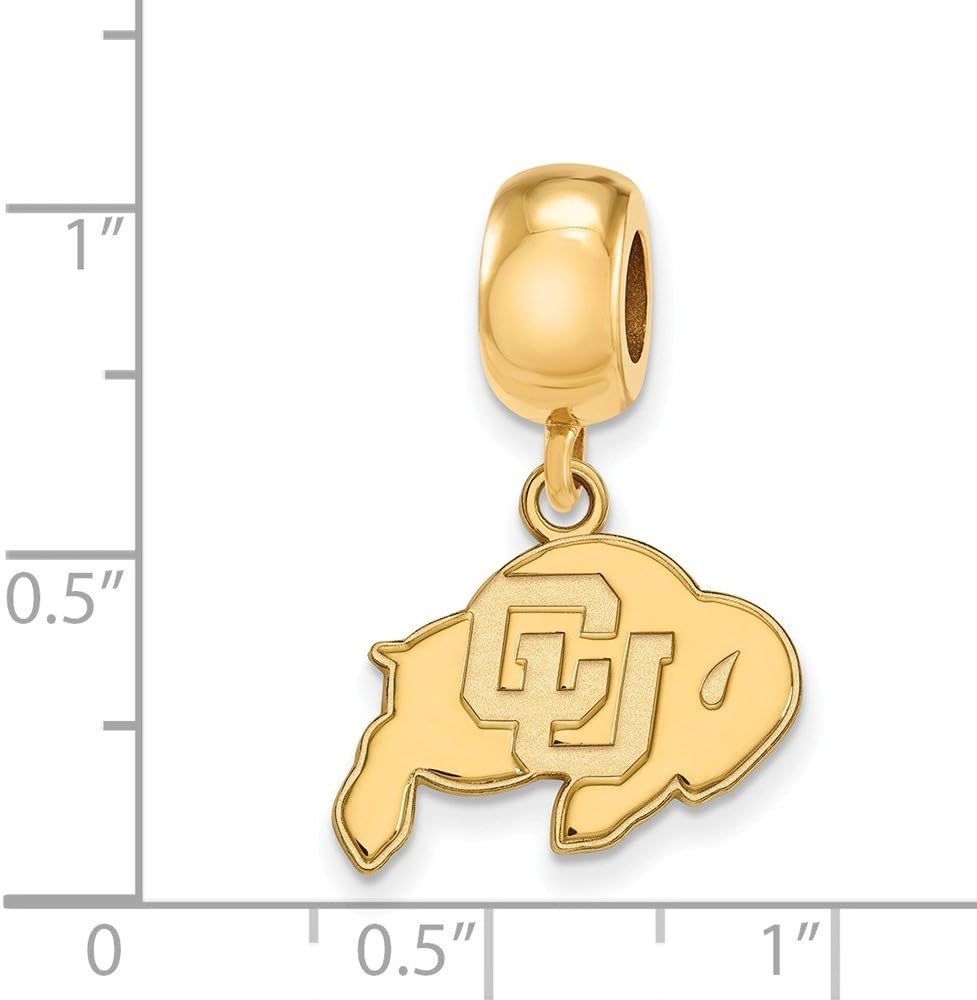 Colorado Bead Charm Small (1/2 Inch) Dangle (Gold Plated)