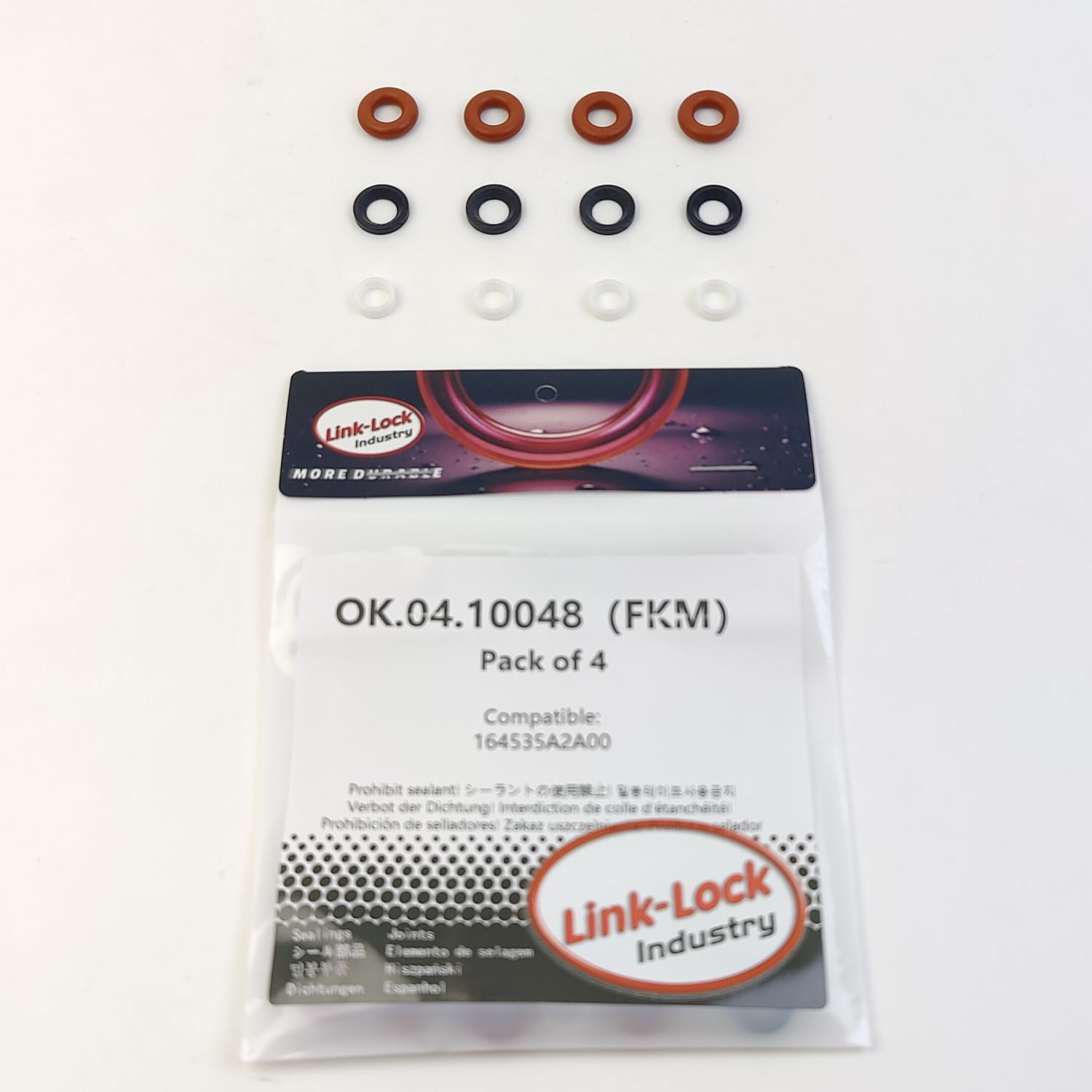 4Set OK.04.10048 Fuel Injector Repair kit 164535A2A00 with FKM Viton O-Ring for Honda 2.4L K24