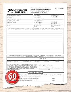 Landscaping Proposal Forms: Lawn Care Service Estimate Book | 60+ Forms for Landscapers | 120 Single-Sided Pages