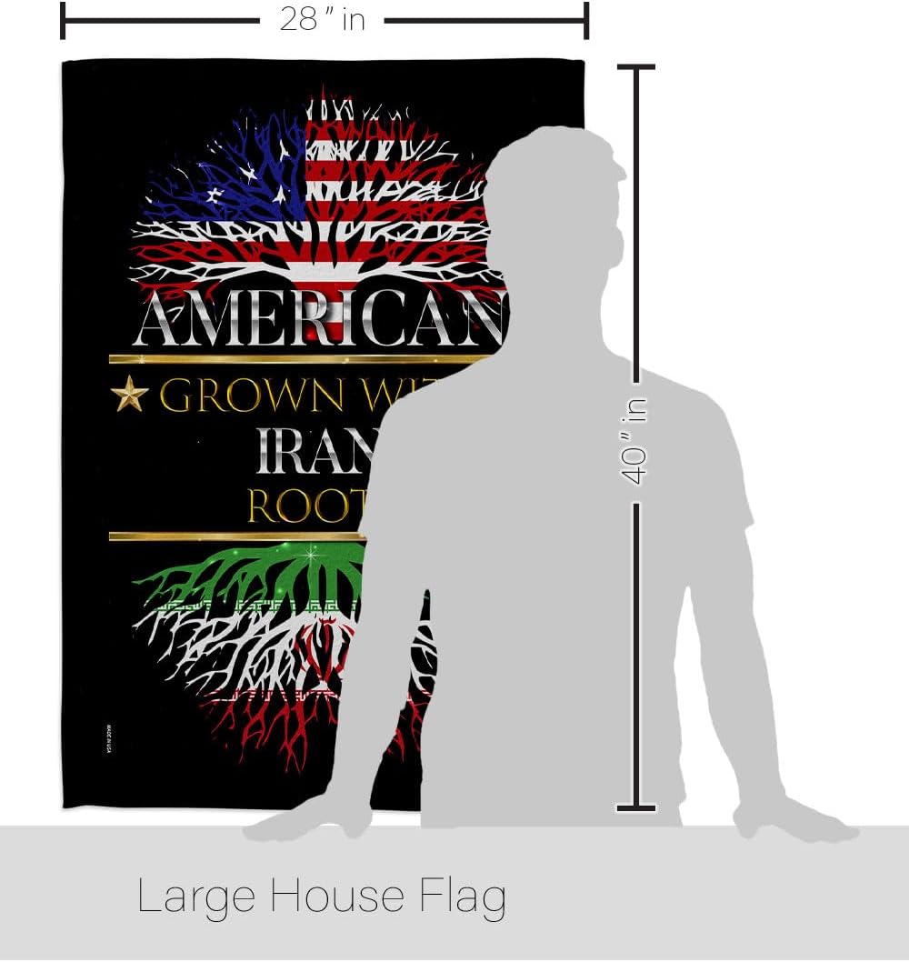 Iranian Flag Pole Kit Wall Hanging Decor Canvas Home Textile Pride American Flags for Outside House Bandera Support Iran Poster Protest Garden Yard Sign Persian Banner Islamic Heritage Decoration Gift