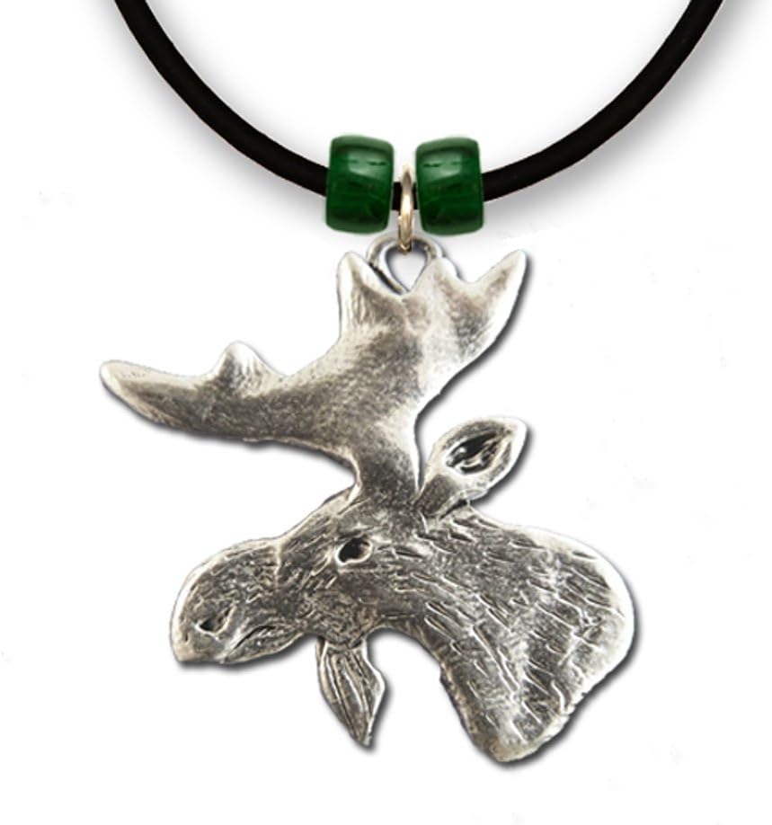 Pewter Moose Necklace, 18" Cord