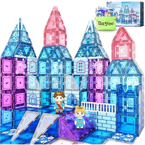 Soyee Magnetic Tiles 102pcs Princess Kids Toys Magnetic Building Blocks 3 4 5 6 7 8 Year Old Girl Gifts Girls Toys Age 4-5 6-8 9-12 Cover