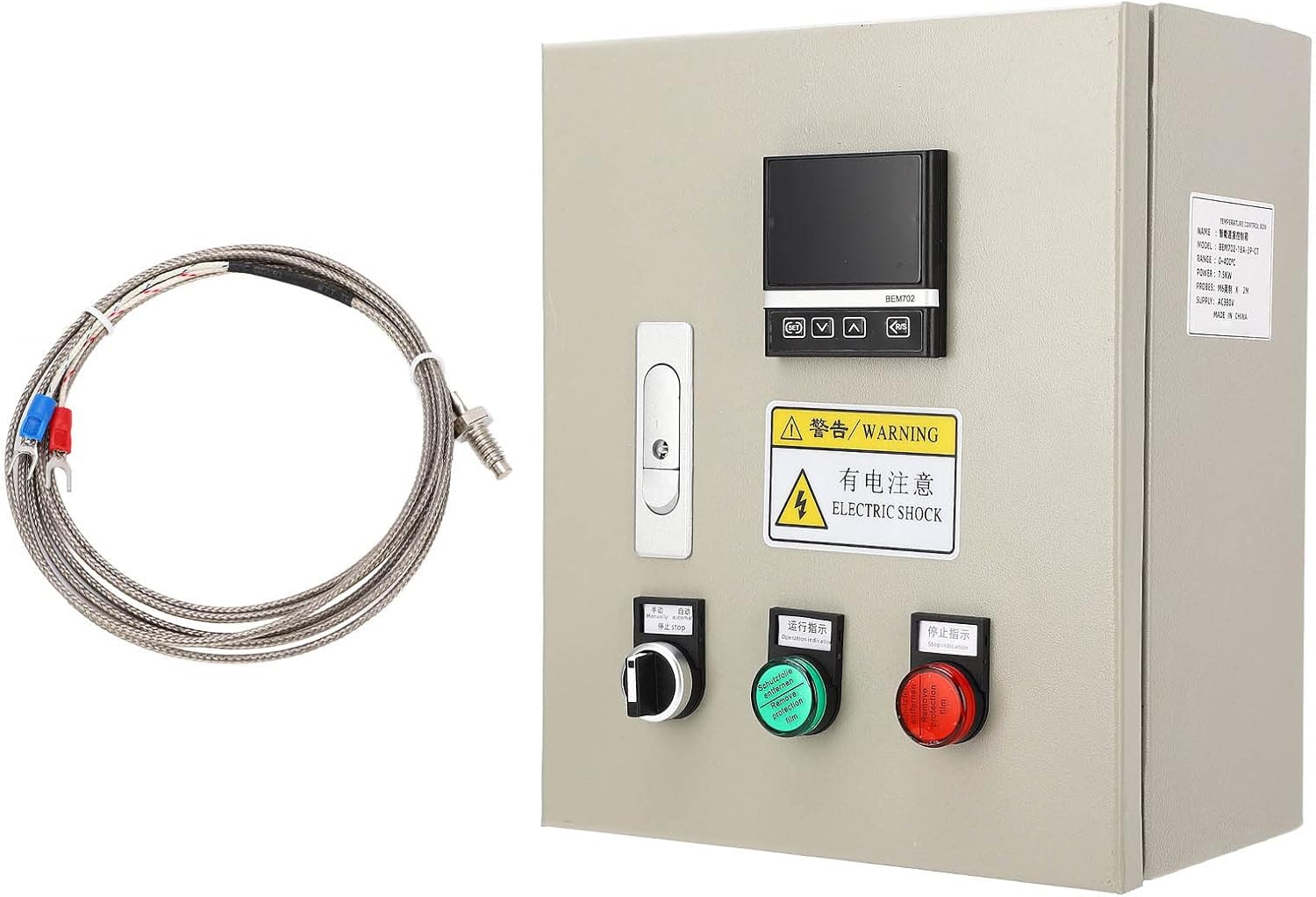 Generic Pid Temperature Controller, 0‑400℃ Digital Temp Control 380V AC 3 Phase 7.5KW with Thermocouple Pid Controller Temperature Control for Home Brewing Oven Incubator