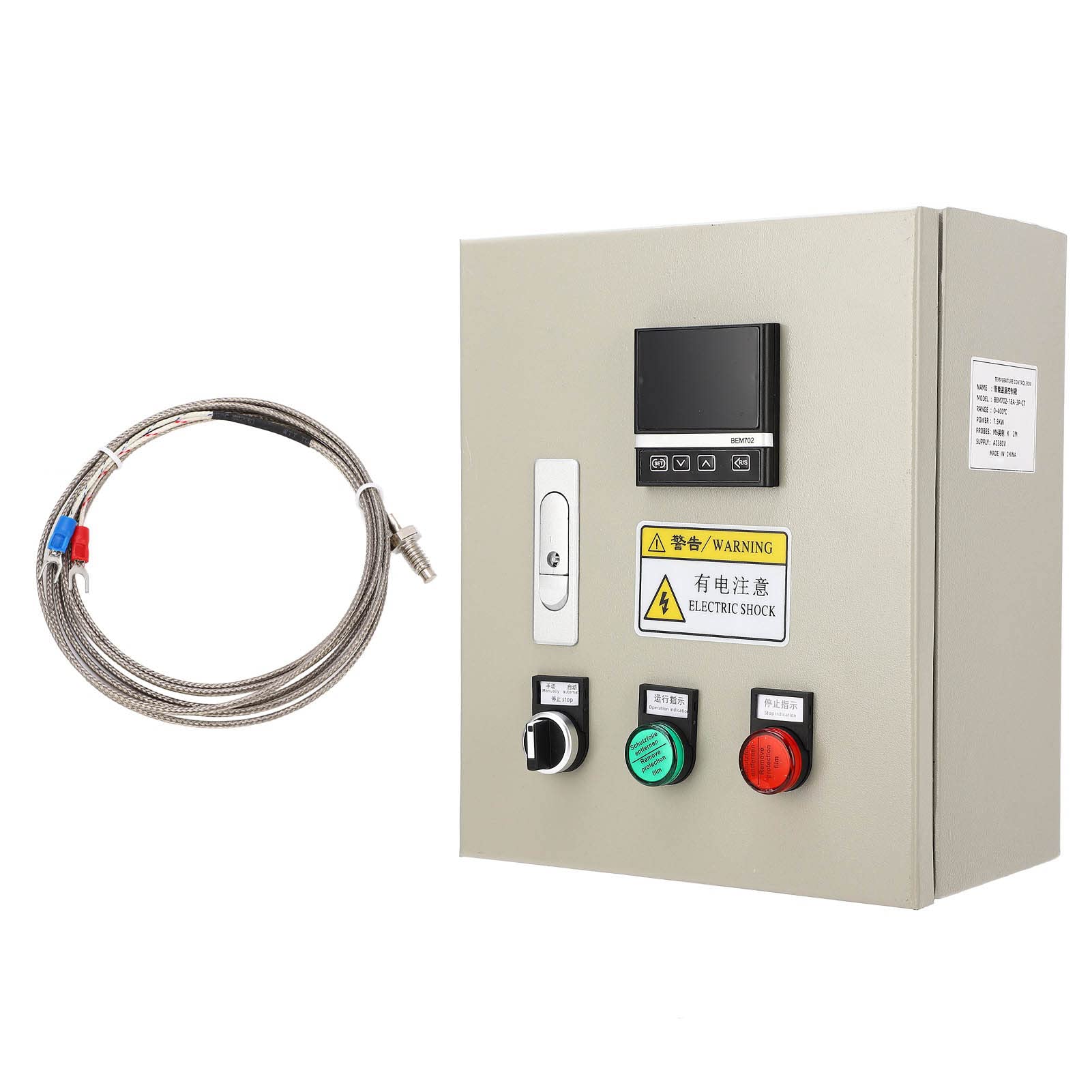 Omabeta Controlador de Temperatura PID Interruptor de Termostato Digital 0-400 ℃ para Aplicaciones de Calefacción Industrial Acero Inoxidable 7.5KW