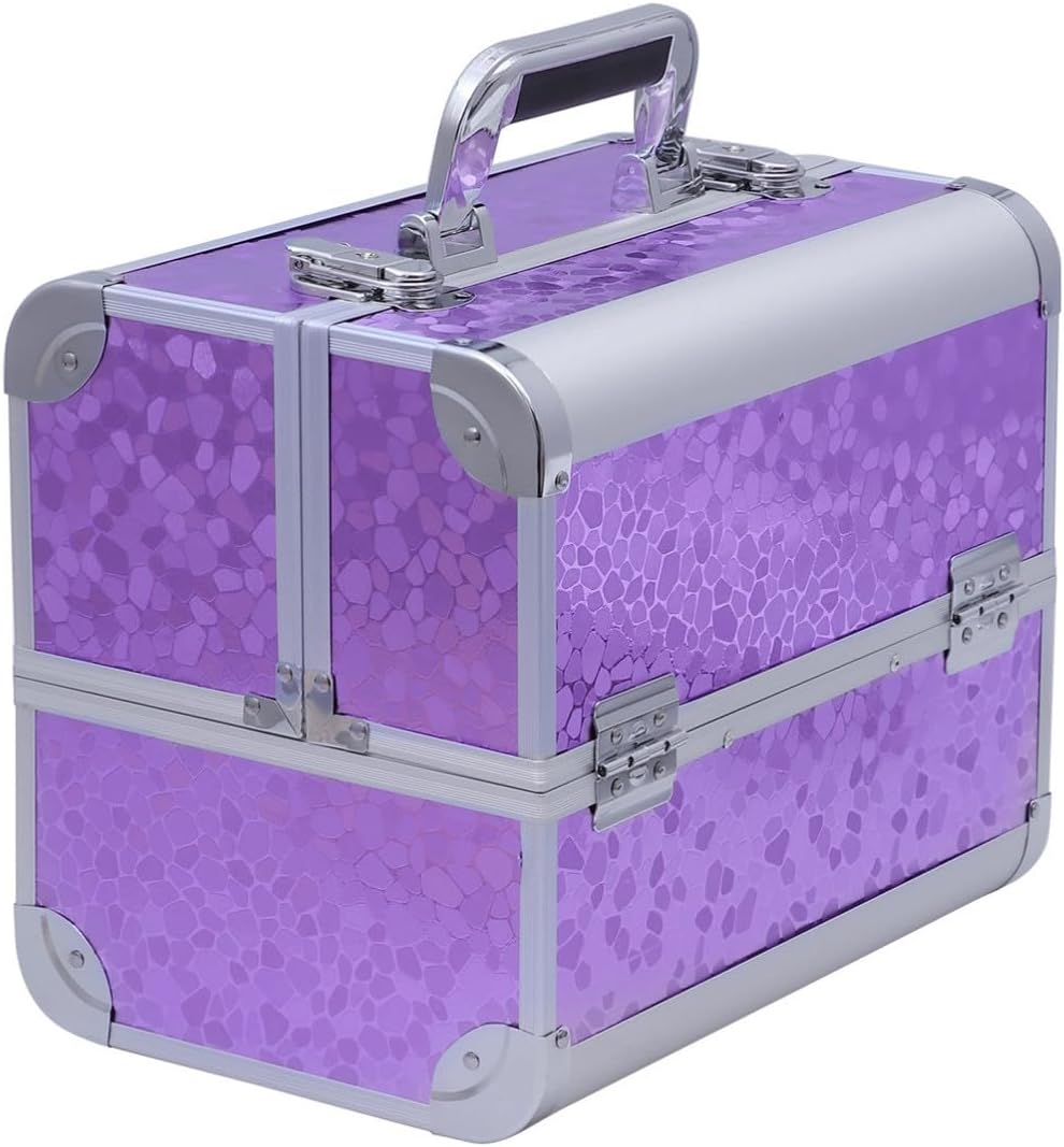 Mikikit Cosmetic Case with Expandable Trays Aluminum Alloy for Travel