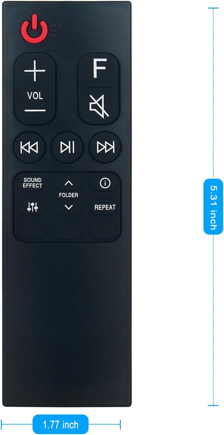 Dimensions of the AKB75595331 remote control