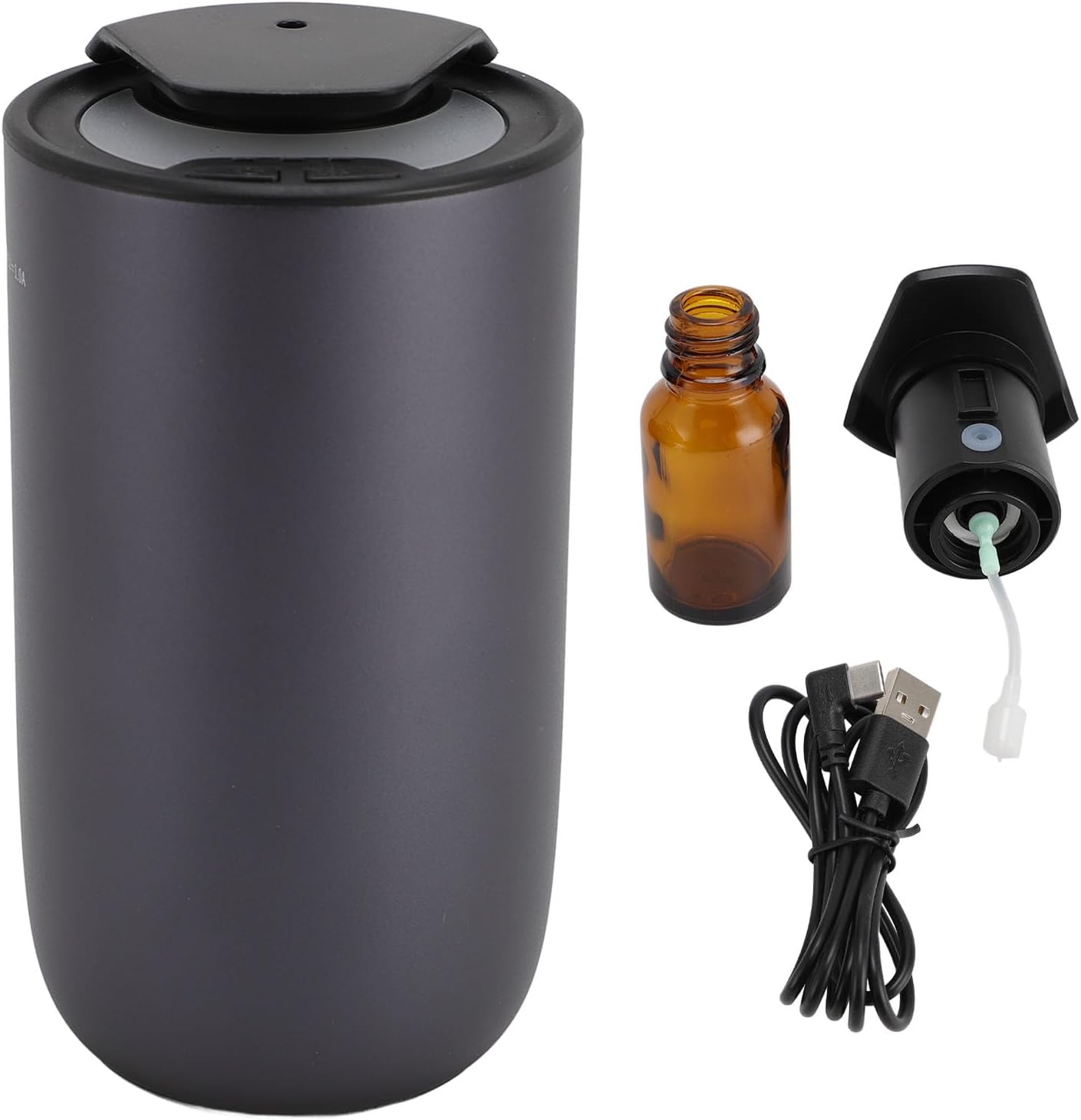 Waterless Car Aromatherapy Diffuser, Rechargeable Essential Oil Diffuser with Cold Gas Technology, Portable USB C Diffuser for Home and Car with LED Display and 15ml