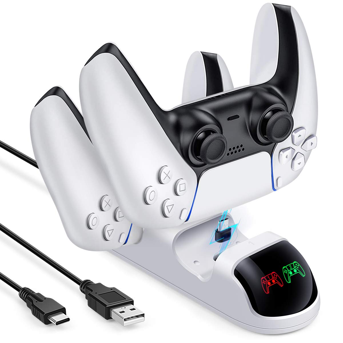 PS5 Controller Charger, Dual Controller Charger for PS5 with Indicator Light, Fast Charging Station for Playstation 5 with USB Power Cable (B08NFY2C8R) Amazon Price History, Amazon Price Tracker