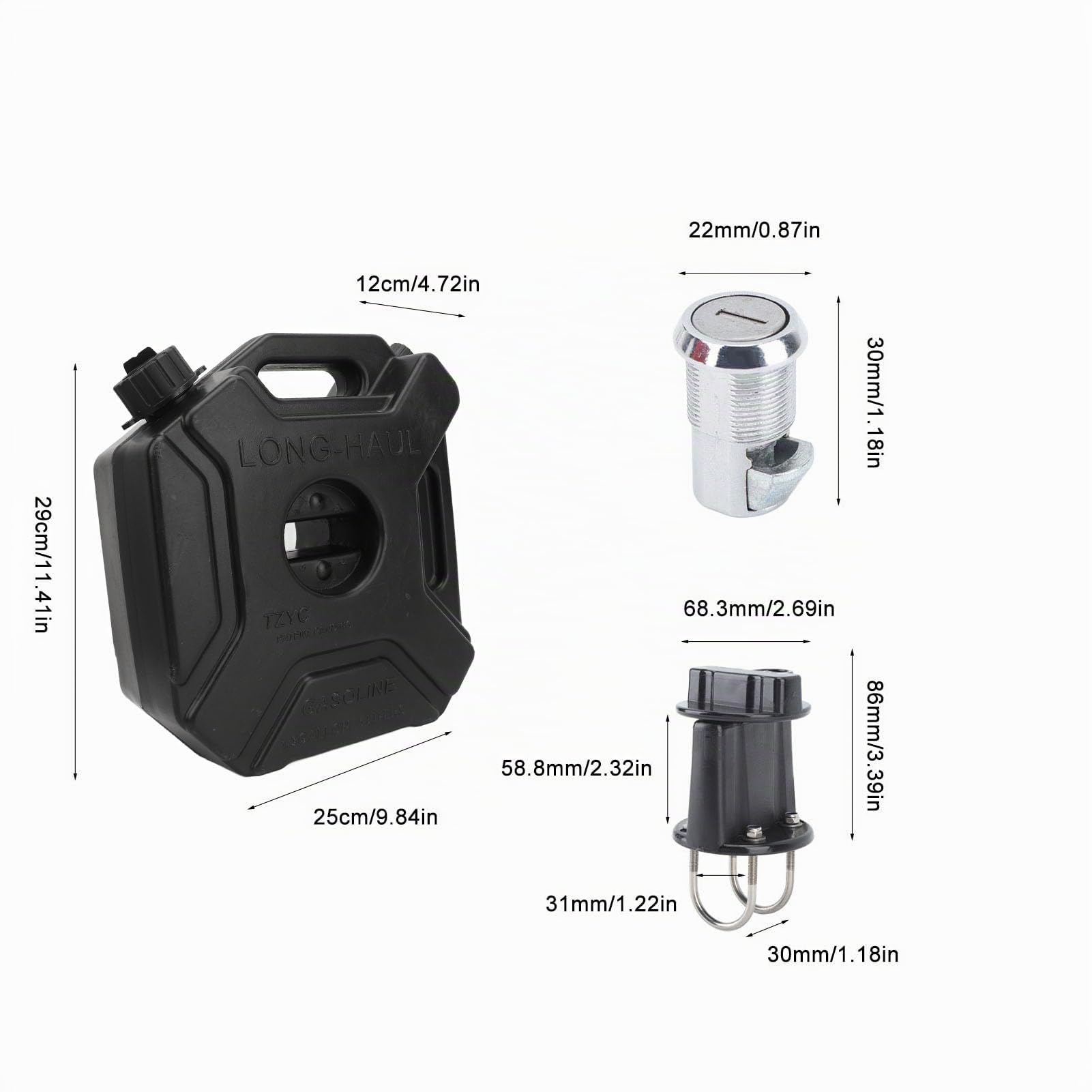 Bidones de Combustible Off Road Essentials, Alta Resistencia a los Golpes, Almacenamiento de Gran Capacidad, Multiusos (con soporte)