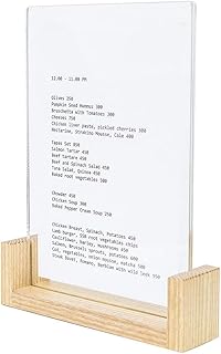 Wooden Acrylic Sign Holder Stand-Menu Board, Menu Holder, Store Retail Display, Acrylic Floating Frame, Wood Sign, Plastic Sign Holder, Wedding Signs, Acrylic Stand Frames, Table Tents, Menu Covers