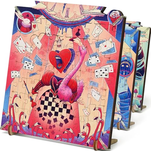 iDventure Cluepuzzle Expansion Wonderland | Wooden Puzzle with 200+ Pieces | Escape Room Game | Gift Box | 4 Designs | Puzzle Size 20x12 cm | Wooden Puzzles for Adults and 10+ | Gift | Hobby