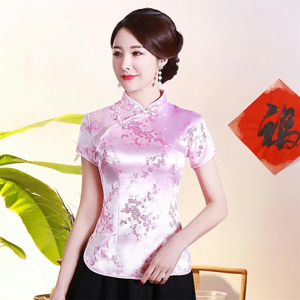 Oriental Style Ladies Traditional Shirt Summer Chinese Blouse Elegant Tops Tang Clothes