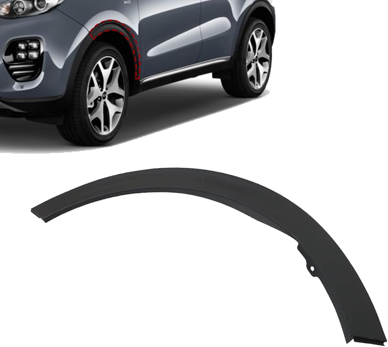 SecosAutoparts Fender Wheel Opening Molding Front Driver Compatible with Kia Sportage 2017-2022 Replace# 87711D9000, 87711-D9000 Front Left Fender Wheel Opening Molding