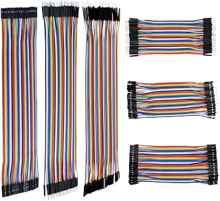 240pcs Multicolored Jumper Ribbon Cables 20cm 10cm Breadboard Prototyping Wires 40pin M-M, 40pin M-F, 40pin F-F Jumper Wire Kit for Arduino DIY Project (8" and 4")