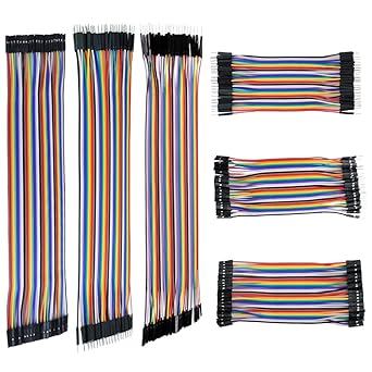 240pcs Multicolored Jumper Ribbon Cables 20cm 10cm Breadboard Prototyping Wires 40pin M-M, 40pin M-F, 40pin F-F Jumper Wire Kit for Arduino DIY Project 8" and 4"