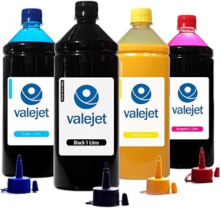 Kit 4 Tintas para HP 970 | 971 | CN625AM Pigmentada CMYK 1 Litro Valejet