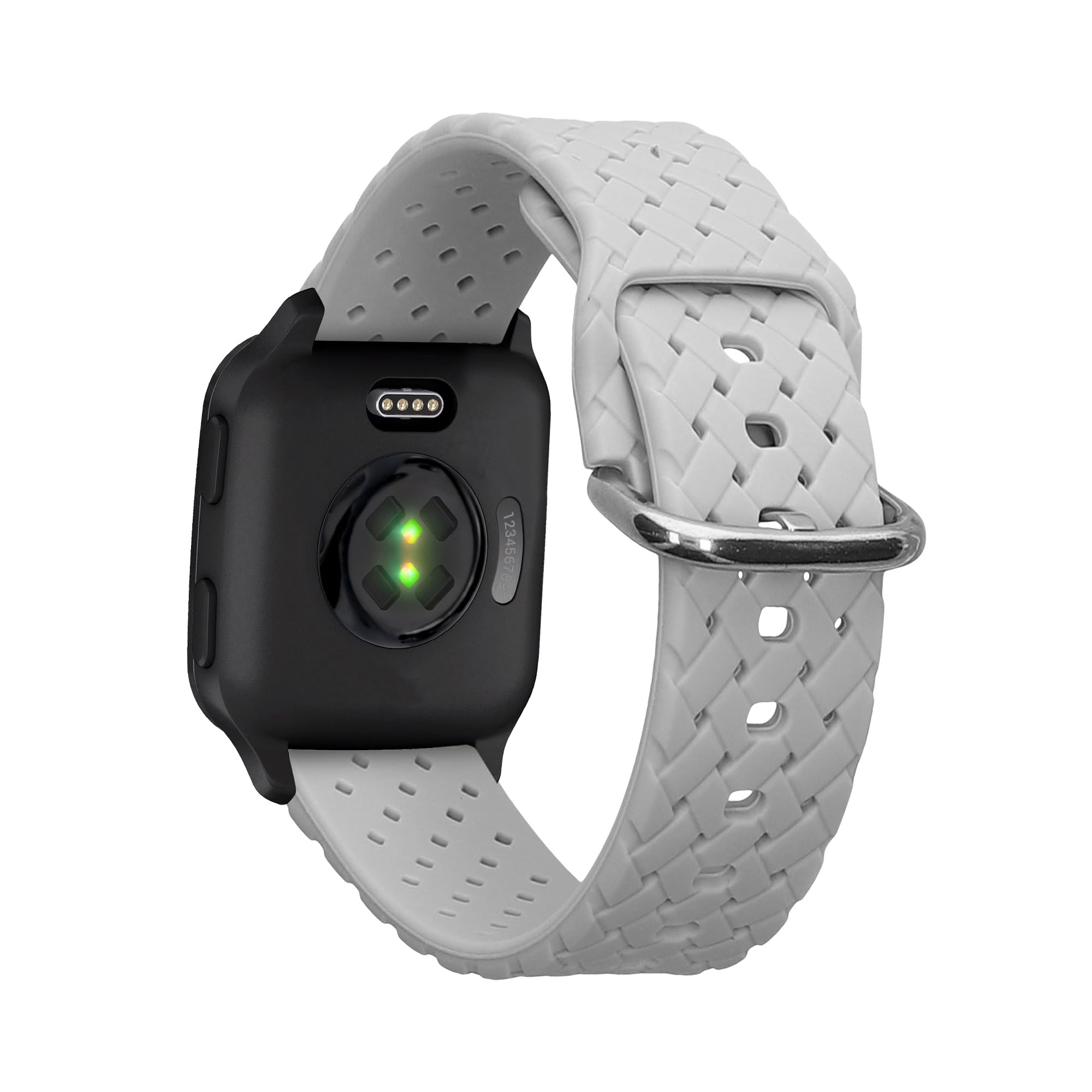 kwmobile Braided Silicone Strap Compatible with Garmin Venu Sq 2 Music/Sq 2 Strap - Replacement Watch Band - Dark Green