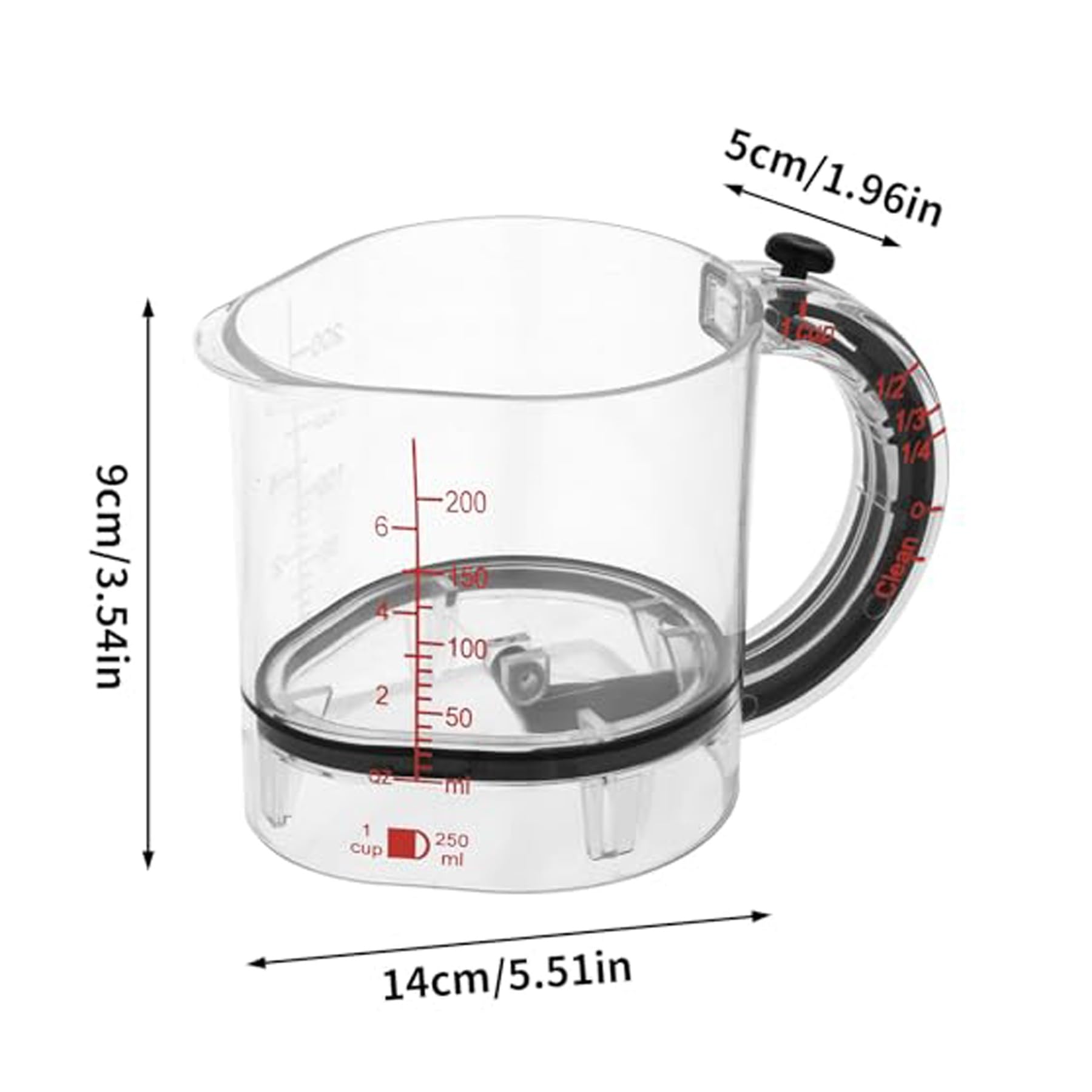 Verstellbarer Messbecher, 4-in-1-Küchenmesswerkzeug zum Kochen & Backen, Multi-Messbecher mit Oz/Ml Dual-Markierungen, 2er-Pack