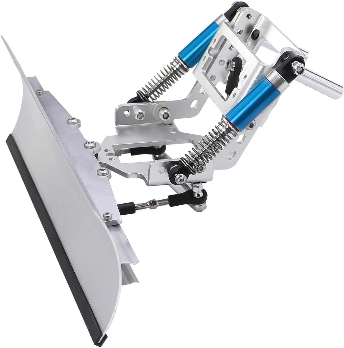RC Metal Snowplow Snow Shovel for Traxxas 1/10 TRX4 TRX6 for Axial SCX10 II III RC Car Electrically Controlled Snow Plow (Silver)
