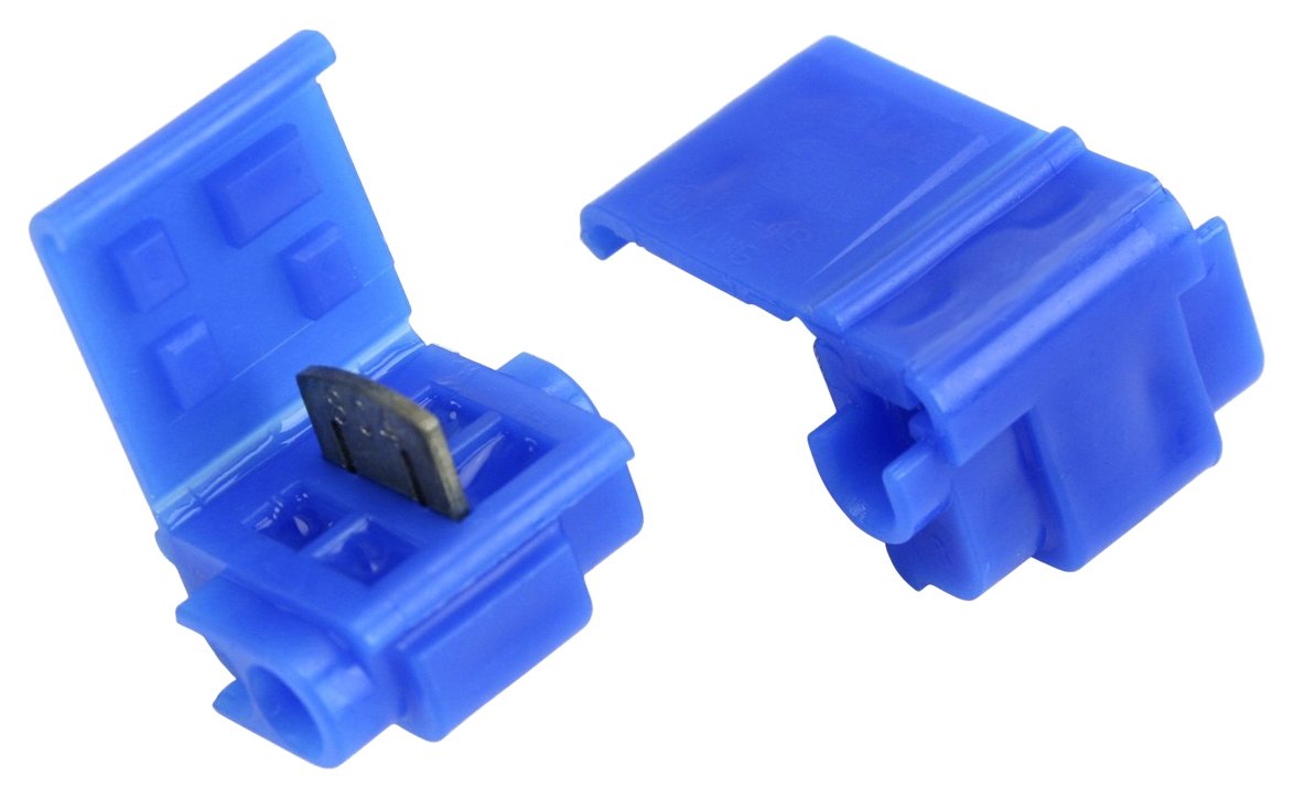 3M Scotchlok Electrical IDC 804-100/BAG, Run and Tap, Moisture Resistant and Flame Retardant, Blue, 18-16 AWG (solid/stranded), 14 AWG (stranded) (Pack of 100)