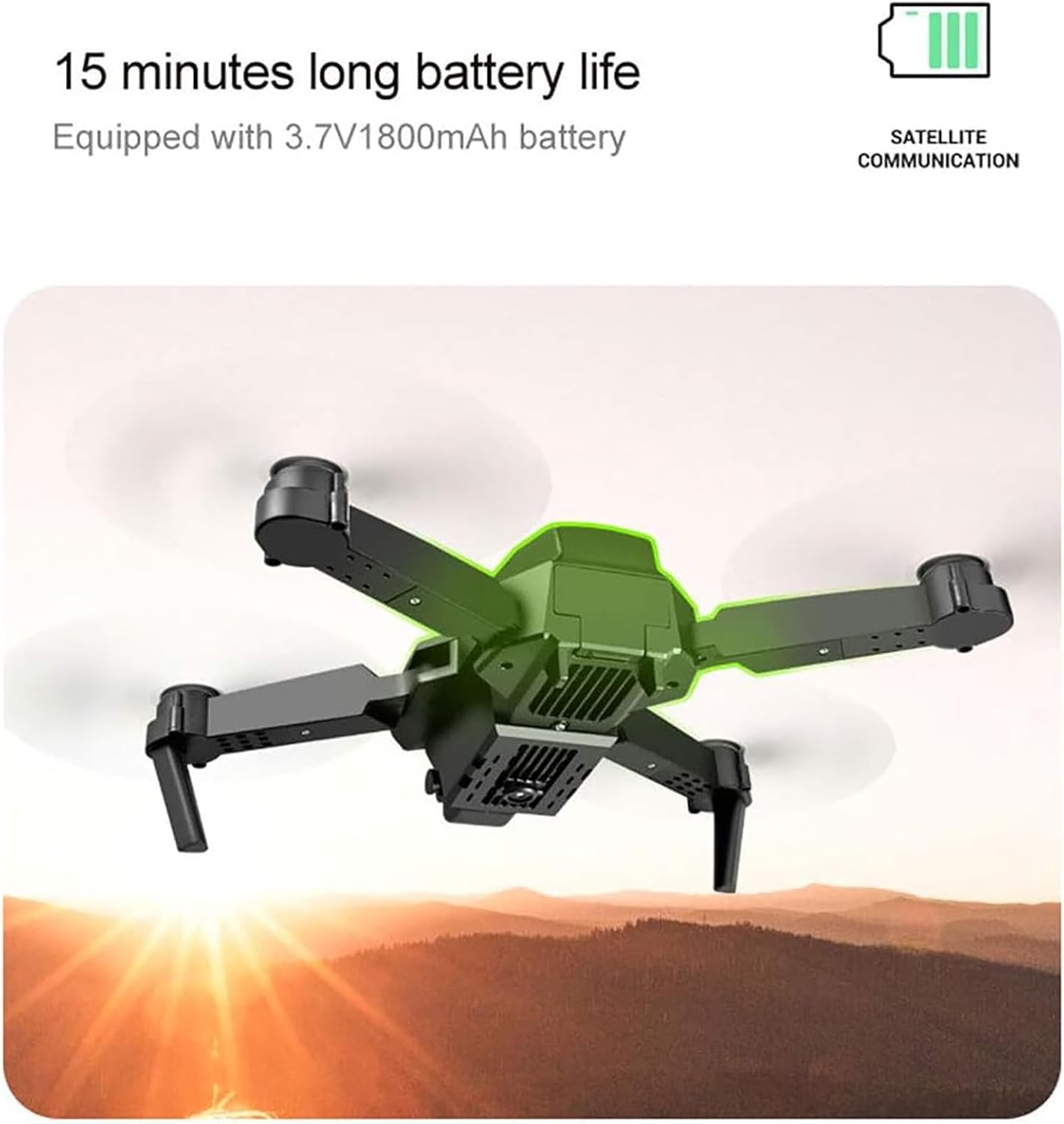 Drone Pieghevole con Doppia Fotocamera 4K, FPV WiFi per Smartphone, Motori Brushless, Angolo 120°, Batteria 1800mAh fino a 15 min, Controllo da App e Telecomando, Decollo/Atterraggio 1 Tasto